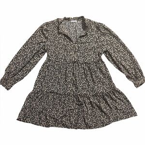 Chic Long Sleeve Patterned Dress